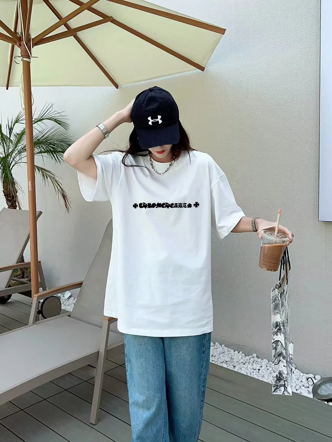 [CH ] 2026FW T LOGO Premium 26s Same Style ：Black White Green Size：S M L XL 2XL